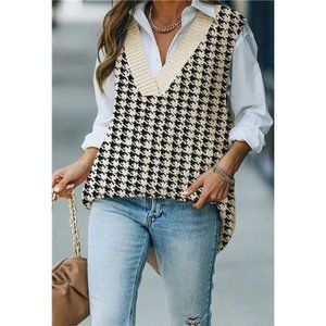 Stylish Houndstooth Vest for Women